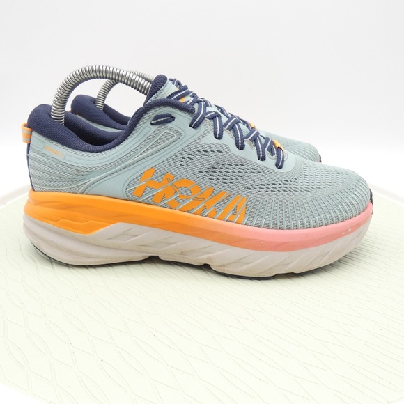 Hoka One One Bondi 7 1110531-BHBI Womens US 7.5D Running Shoes Blue Haze Sneaker - Picture 3 of 10